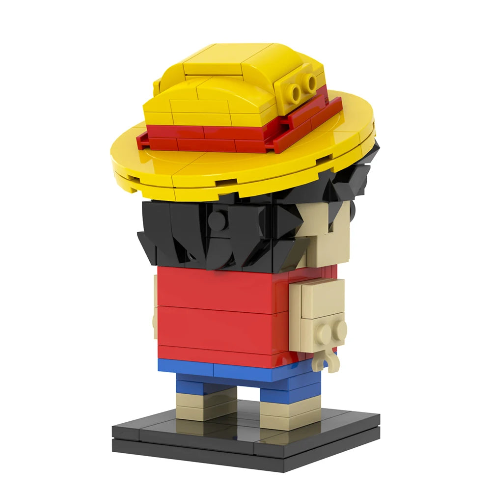 Lego One Piece-figuur - Monkey D. Luffy (blokstijl)