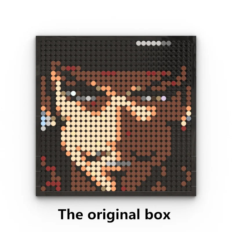 One Piece-pixelkunst-mozaïekschilderij - Portret van Roronoa Zoro (steentjes)