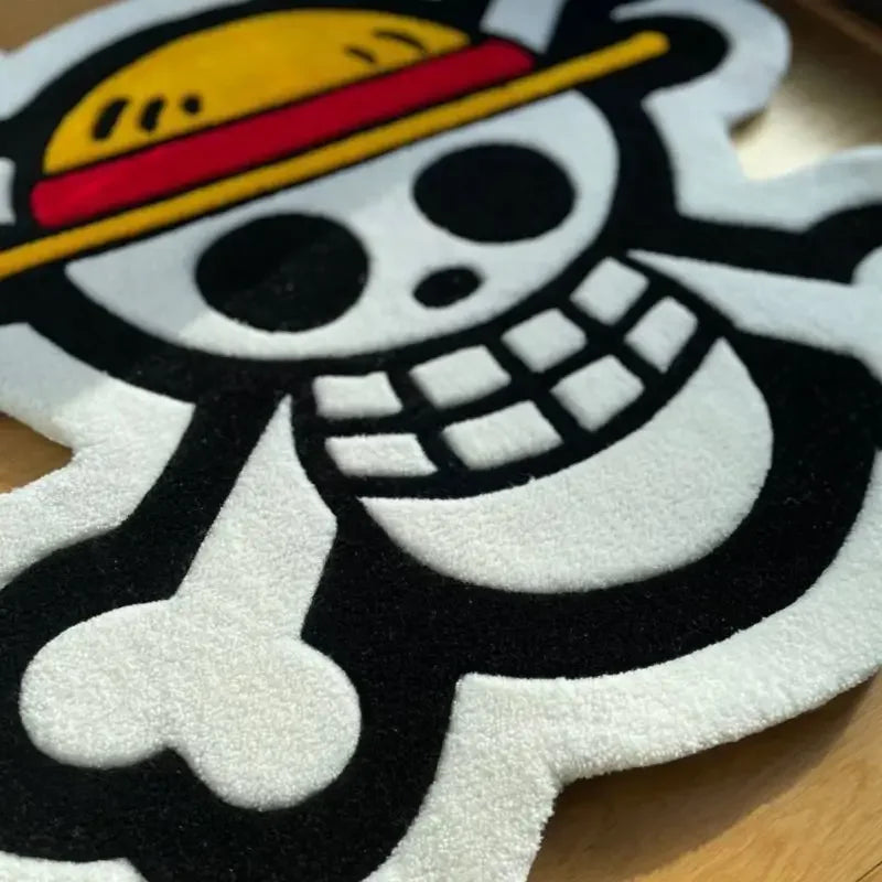 One Piece-tapijt – Jolly Roger-embleem van de Strohoeden (antislipvloerkleed)