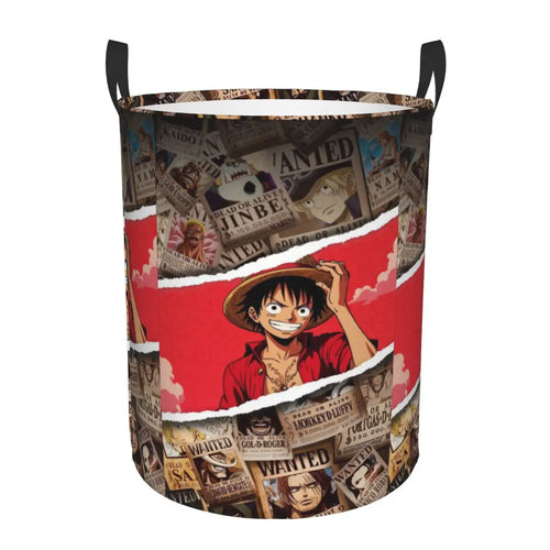 One Piece-wasmand - Portret van Monkey D. Luffy "rode achtergrond"