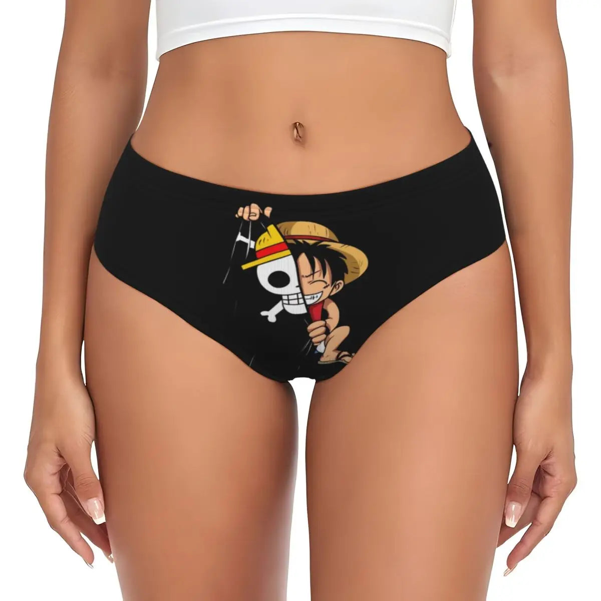 Onderbroek One Piece - Portret van Monkey D. Luffy (Zwart)