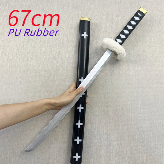 One Piece-cosplaykatana – Trafalgar Laws zwaard Kikoku (67cm, PU-schuim)