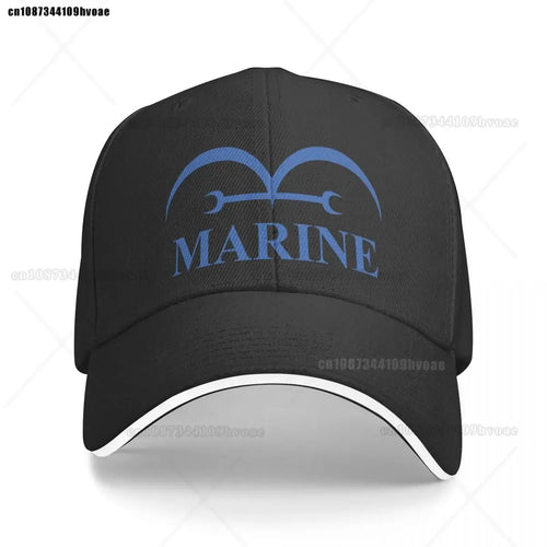 One Piece Marine-pet - Klassiek zwart (geborduurd logo)
