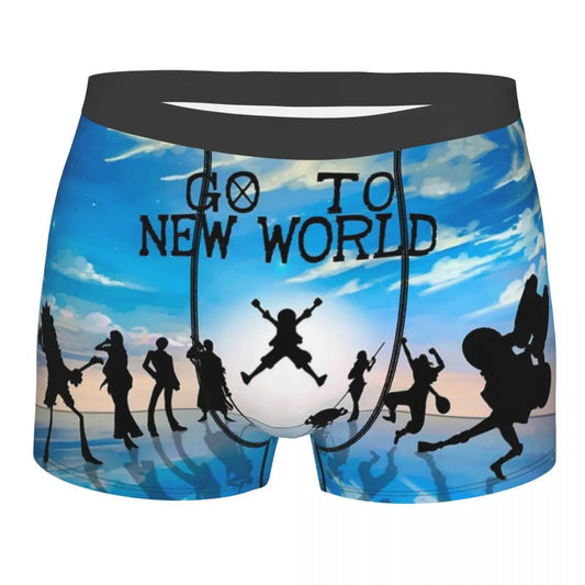 One Piece-boxershort - Scène "Go To New World" (Blauw)