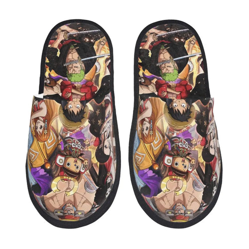 One Piece-pantoffels - feestelijk ontwerp van de Mugiwarabemanning