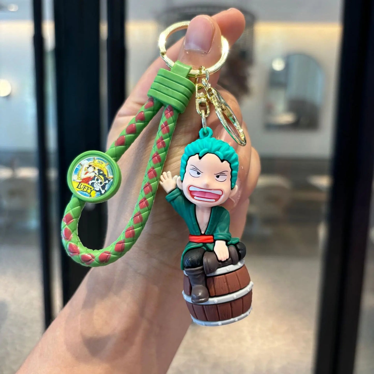 One Piece-figuursleutelhanger – Zoro in komische uitvoering