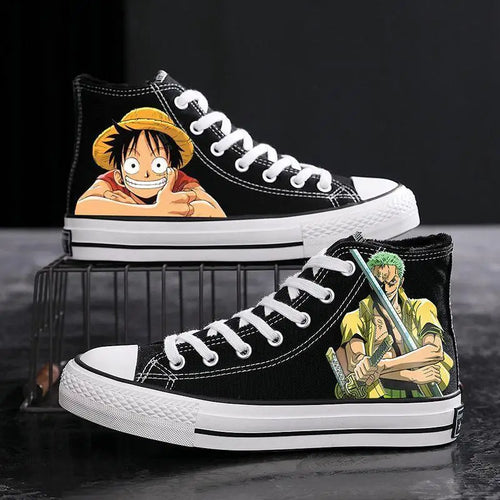 One Piece-sneakers - Zoro portret zwart