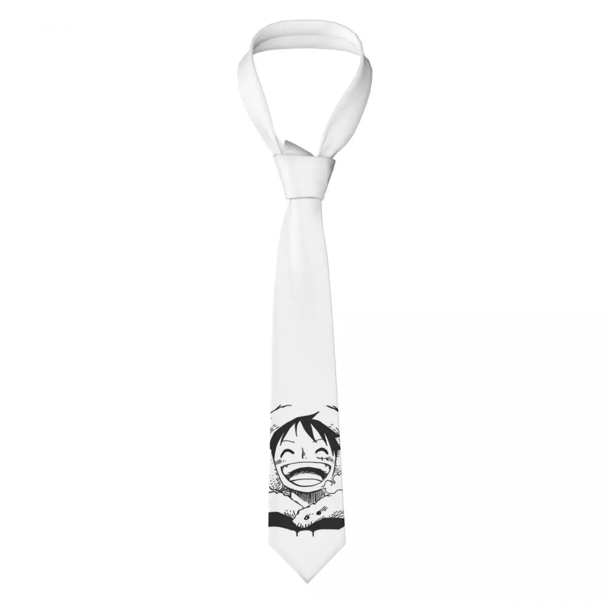 One Piece-stropdas – Wit piratenschedel