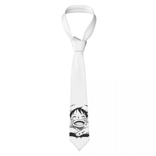 One Piece-stropdas – Wit piratenschedel