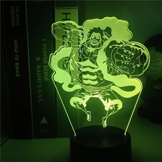 One Piece LED-nachtlamp - Monkey D. Luffy Klassieke Pose (Geel)
