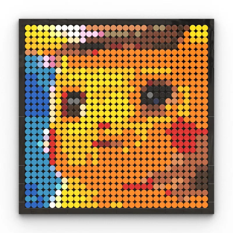 One Piece-pixelkunst-mozaïekschilderij - Portret van Roronoa Zoro (steentjes)