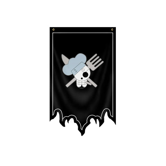 One Piece-vlag - Jolly Roger van Sanji (kok)