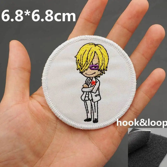 One Piece-patch - Vinsmoke Sanji-portret (Witte cirkel)