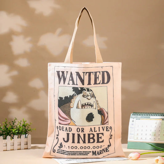 One Piece-tote bag – gezocht-poster van Jinbe, maritieme kracht