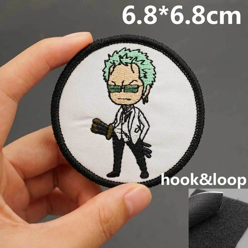 One Piece-patch - Roronoa Zoro Signature (Zwarte cirkel)