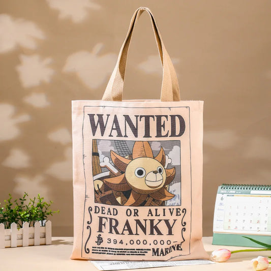 One Piece-tote bag – gezocht-poster van Franky, cyborg
