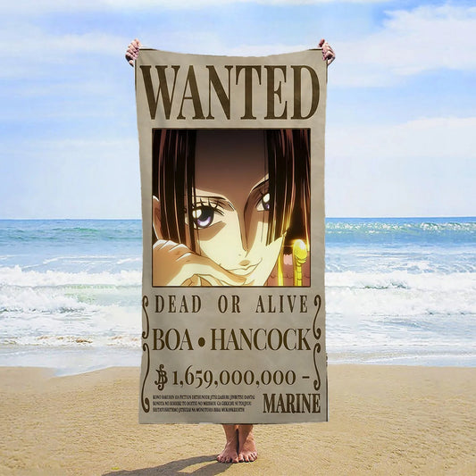 One Piece-strandlaken - Wanted Boa Hancock (Piratenkeizerin)