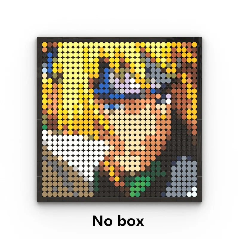 One Piece-pixelkunst-mozaïekschilderij - Portret van Roronoa Zoro (steentjes)