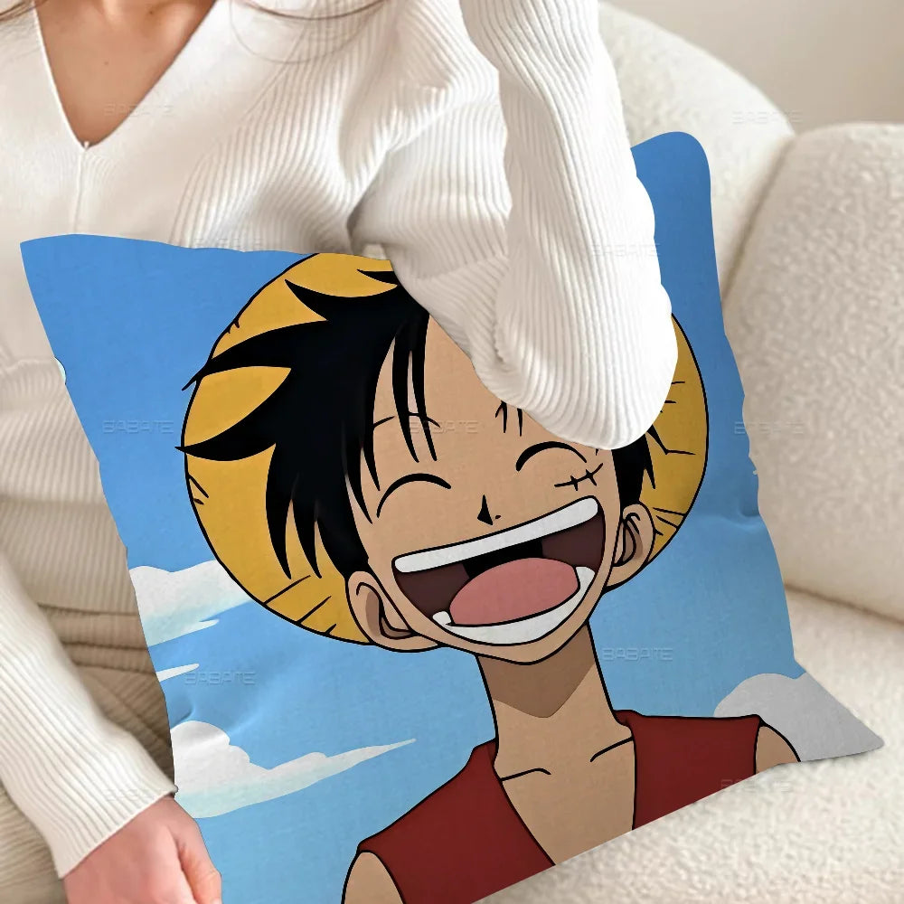 One Piece-kussensloop – Lachend Portret van Monkey D. Luffy