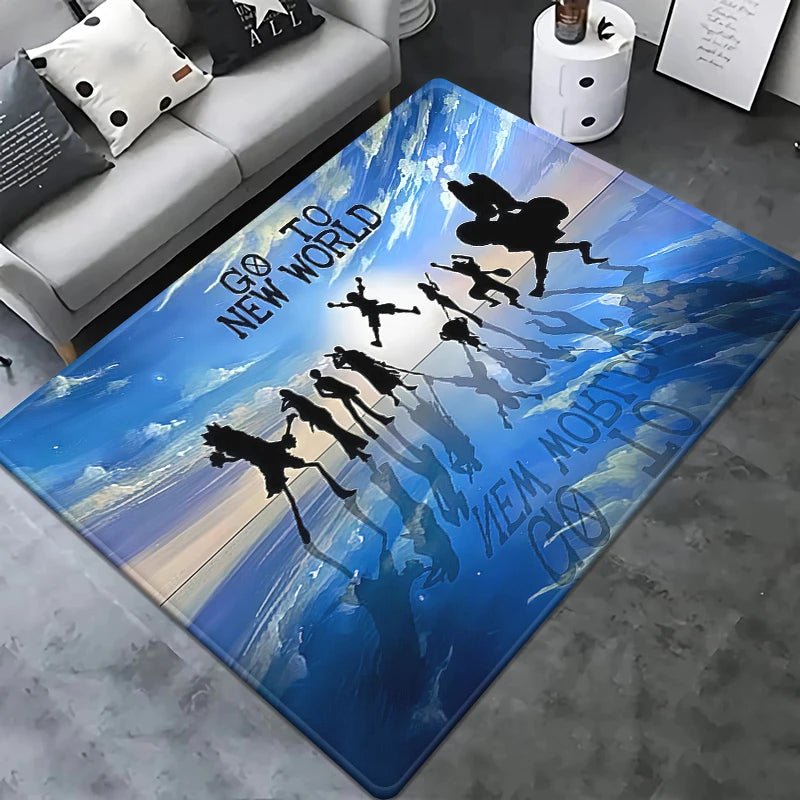 One Piece-tapijt - volledige crew in "New World"-stijl (slaapkamerdecoratie)