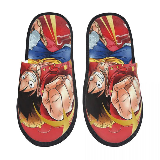 Pantoffels One Piece - Ontwerp Monkey D. Luffy met vuurvuist