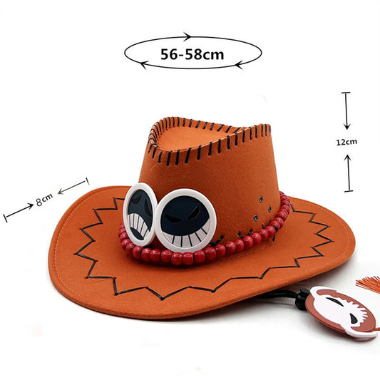 One Piece Ace-hoed – Oranje vilt en badges