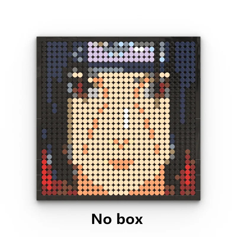 One Piece-pixelkunst-mozaïekschilderij - Portret van Roronoa Zoro (steentjes)