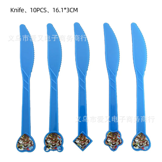 Set van 5 One Piece-messen – tafeldecoratie voor een verjaardag
