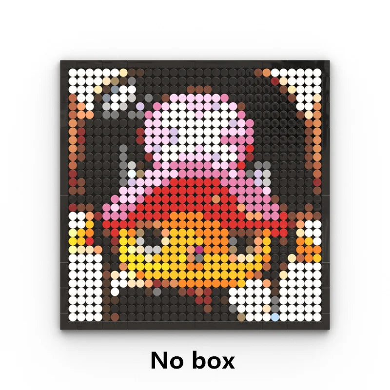 One Piece-pixelkunstbord - Portret van Tony Tony Chopper (DIY-mozaïek)