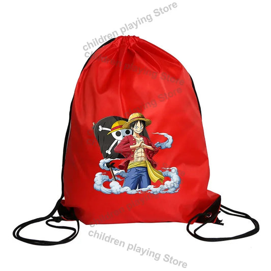 One Piece-gymtas met trekkoord – Monkey D. Luffy in rode actiepose