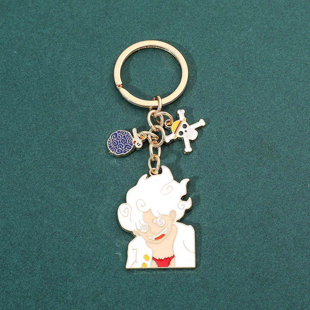 One Piece-sleutelhanger - Monkey D. Luffy Gear 5 Nika (geëmailleerd)