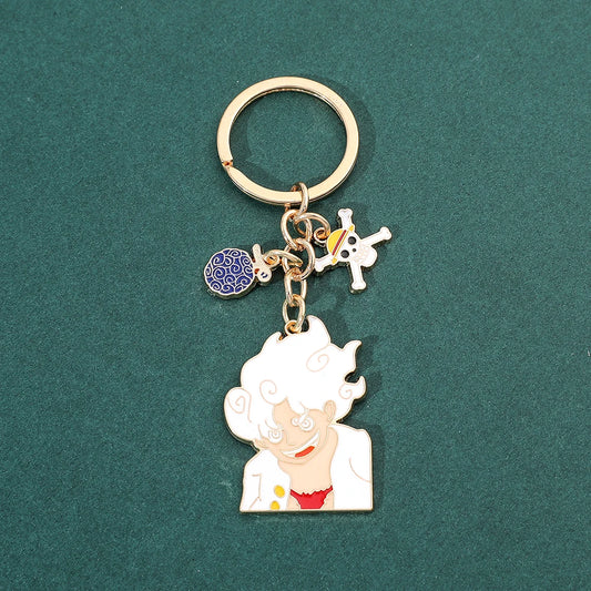 One Piece-sleutelhanger - Monkey D. Luffy Gear 5 Nika (geëmailleerd)
