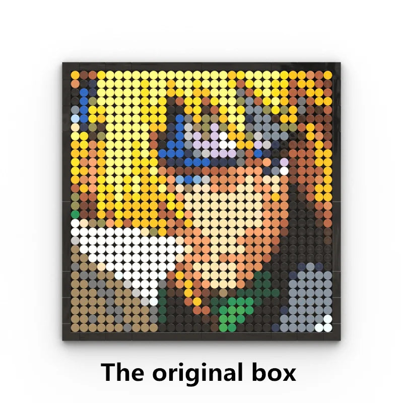 One Piece-pixelkunst-mozaïekschilderij - Portret van Roronoa Zoro (steentjes)