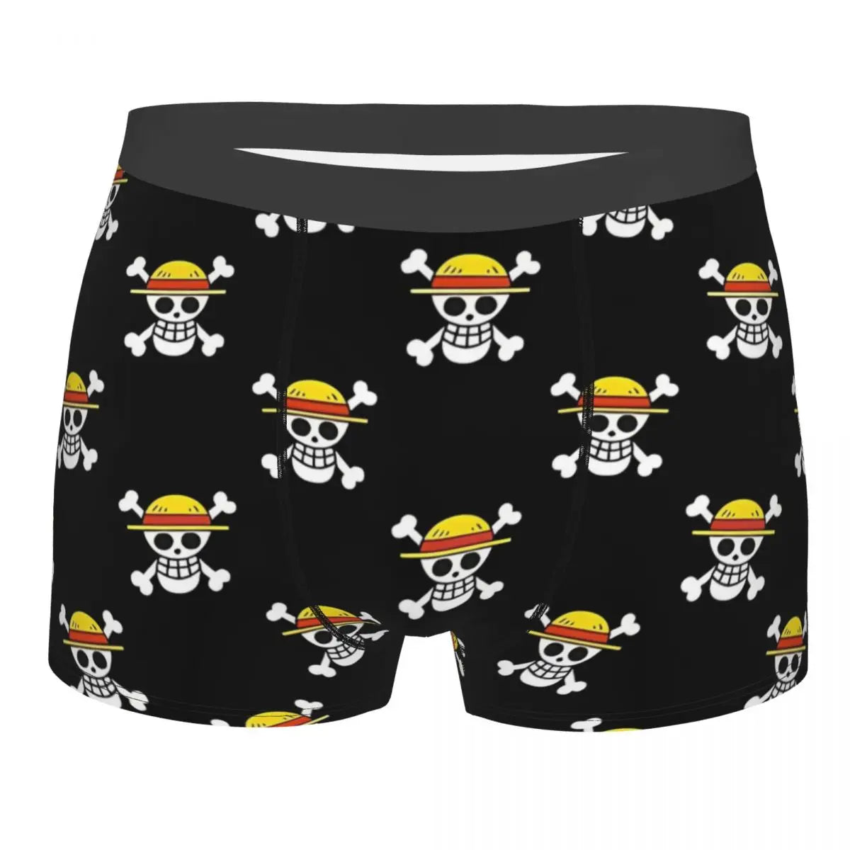 One Piece-boxershort - Klassiek Jolly Roger-patroon (Zwart)
