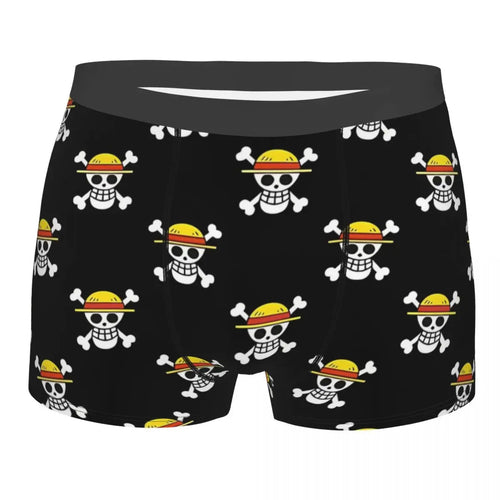 One Piece-boxershort - Klassiek Jolly Roger-patroon (Zwart)