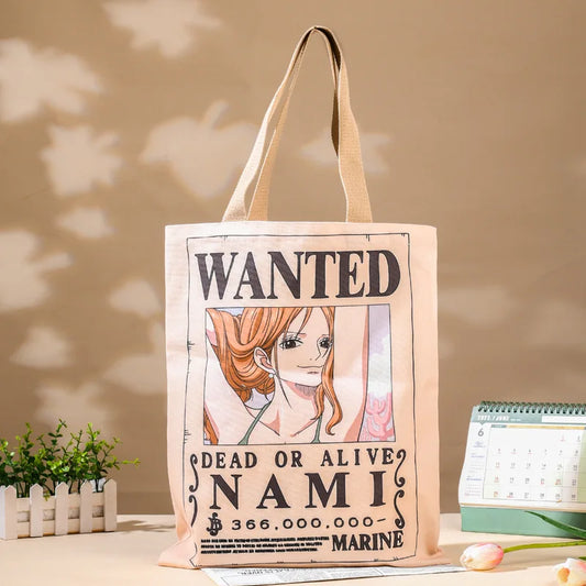 One Piece-tote bag – gezocht-poster van Nami, navigator