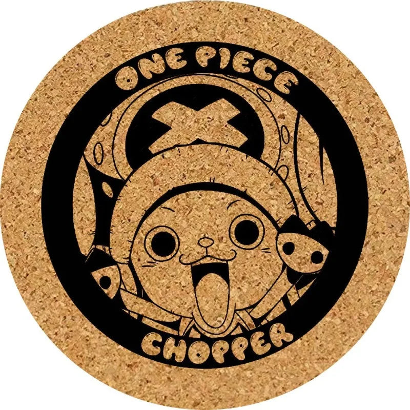 One Piece-onderzetter – Wanted Chopper met kurkgravure