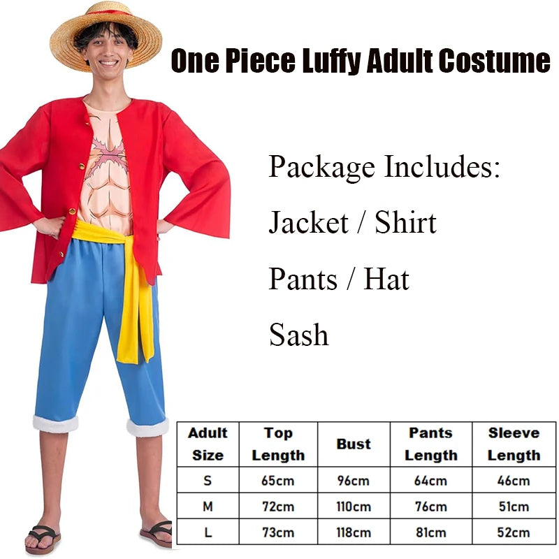 One Piece-kostuum - Volwassenenoutfit Monkey D. Luffy (complete set)