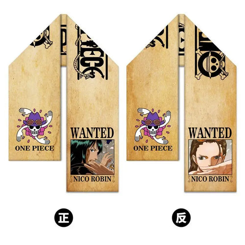 One Piece-sjaal – Gezocht-poster van Nico Robin in elegante stijl