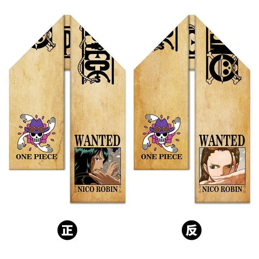 One Piece-sjaal – Gezocht-poster van Nico Robin in elegante stijl