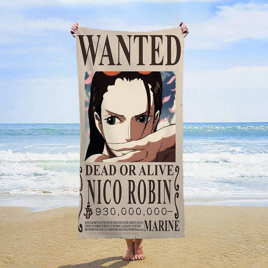One Piece-strandlaken - Wanted Nico Robin (Devil Child)