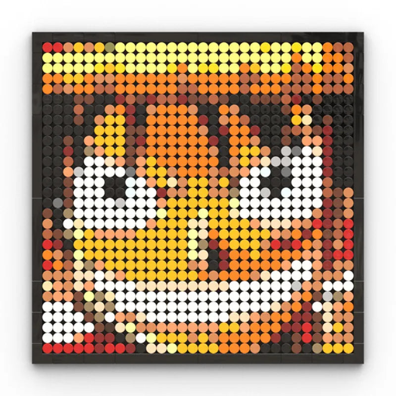 One Piece-pixelkunst-mozaïekschilderij - Portret van Roronoa Zoro (steentjes)