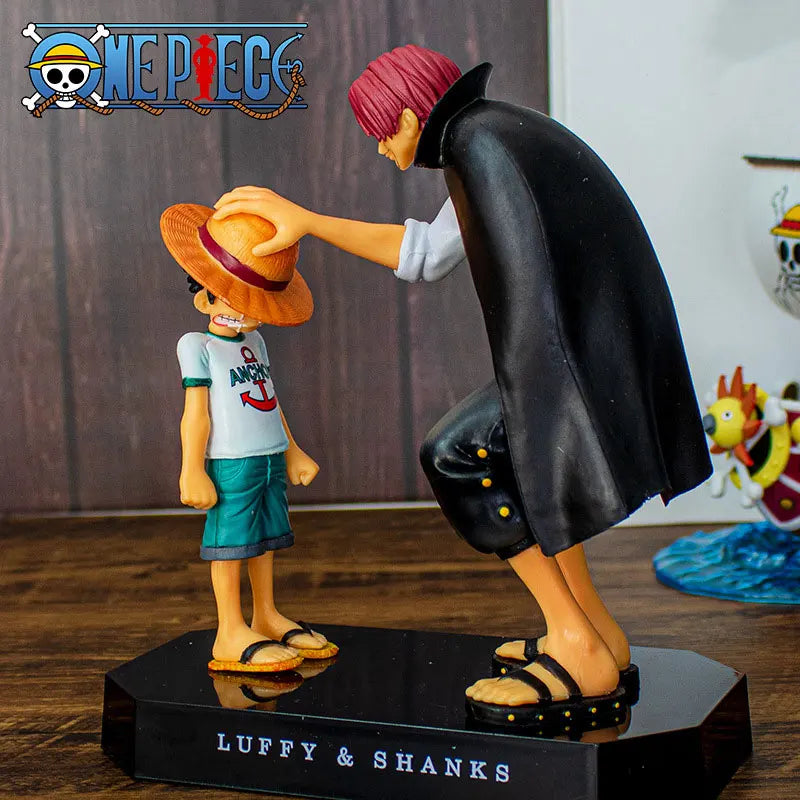 One Piece-figuur - iconische scène van Luffy & Shanks (de overdracht van de hoed)
