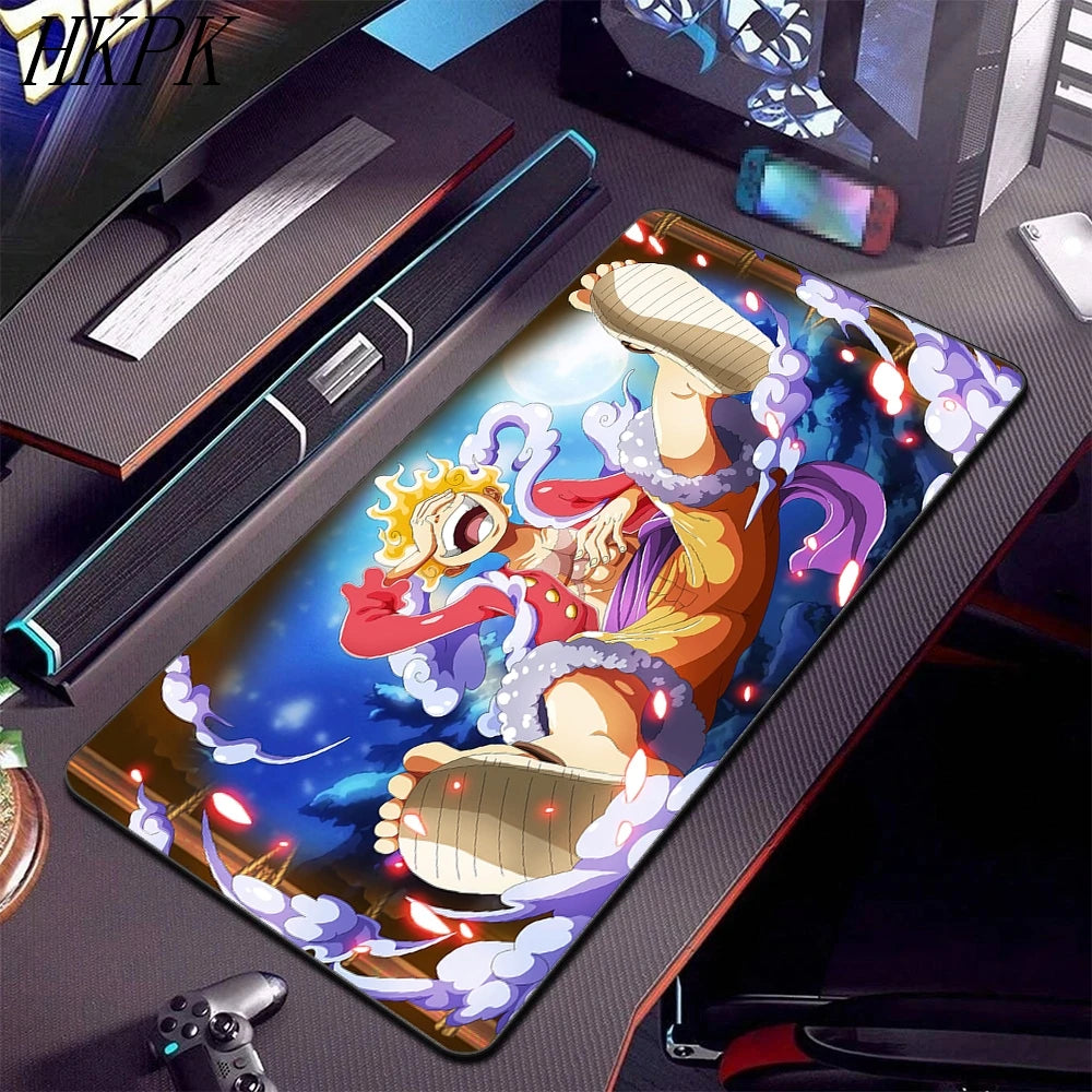 One Piece-bureaumat - Luffy Gear 5 in Nika-transformatie