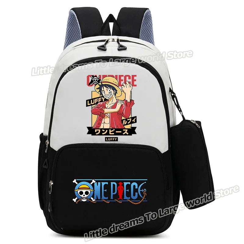 One Piece-rugzak – Monkey D. Luffy in felrode manga-stijl