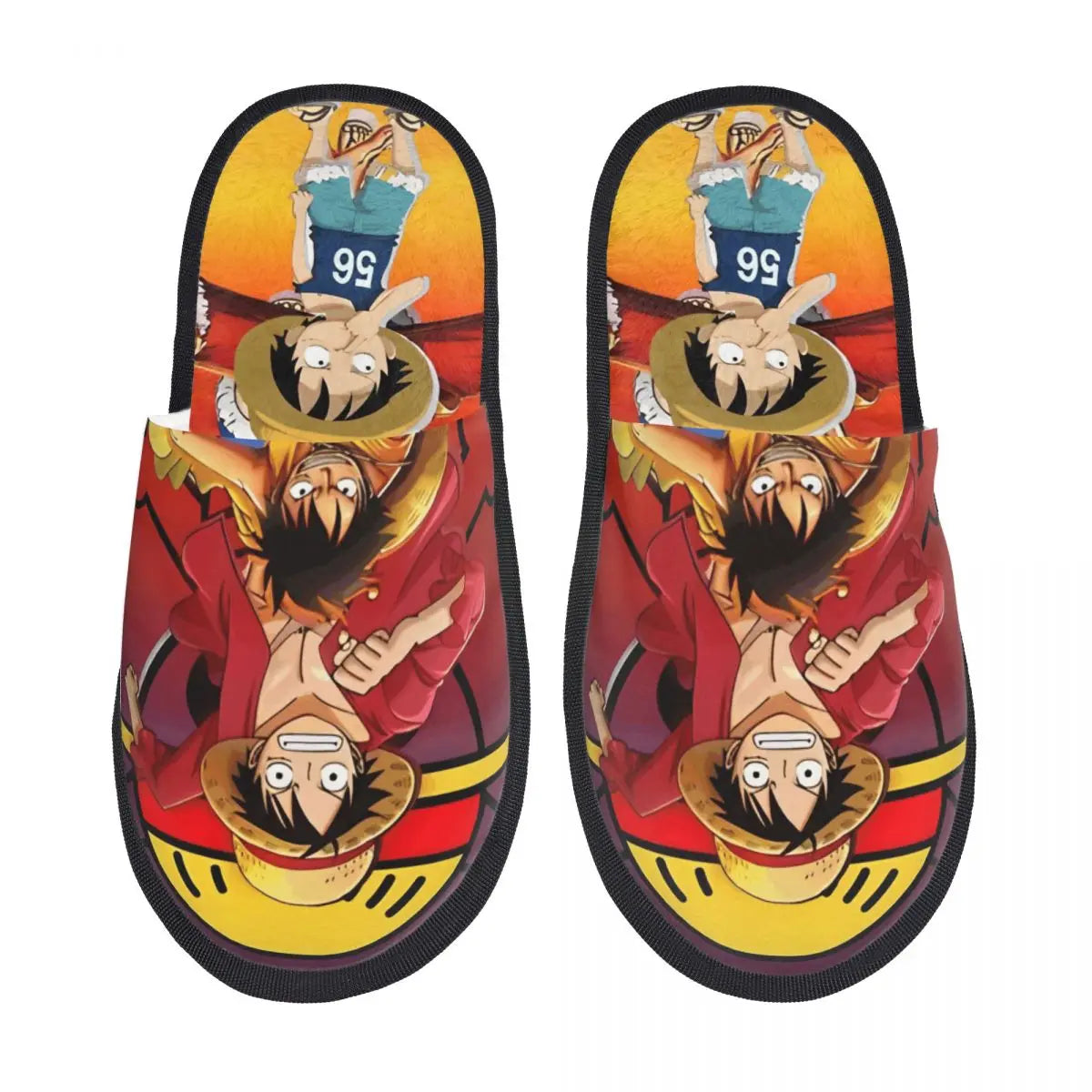 One Piece-pantoffels - ontwerp van Luffy met strohoed (actie)