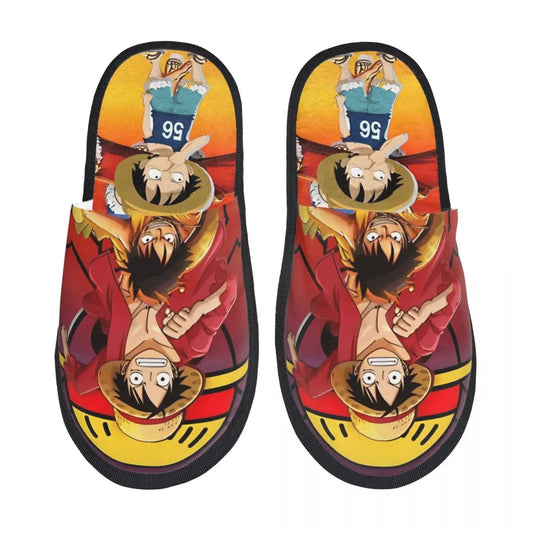 One Piece-pantoffels - ontwerp van Luffy met strohoed (actie)