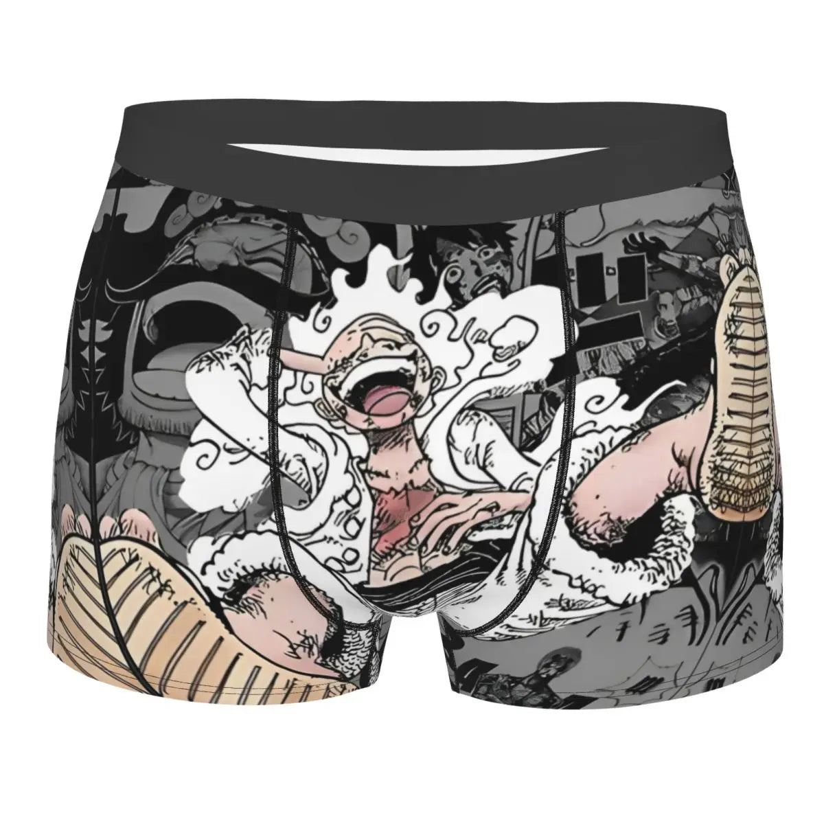 Boxershort - One Piece-collage zwart-wit