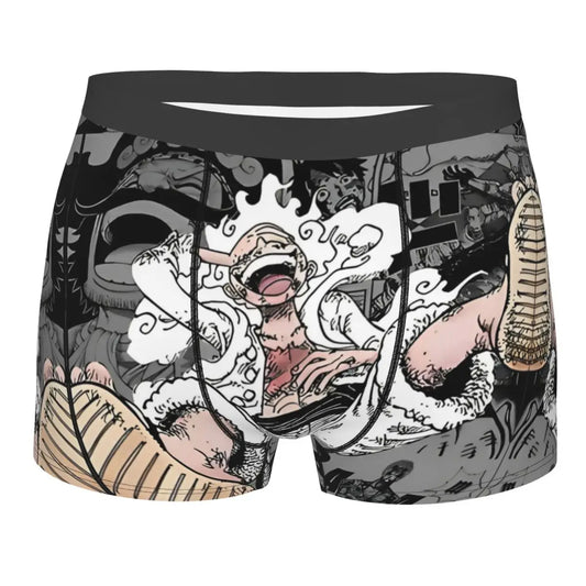 Boxershort - One Piece-collage zwart-wit