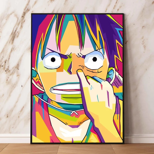 One Piece Pop Art-schilderij - Luffy met lange neus